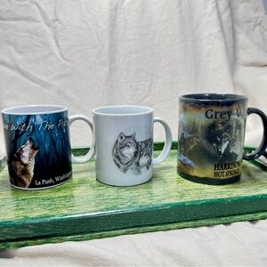 Wolf & Twilight Themed Coffee Mug Set of 3